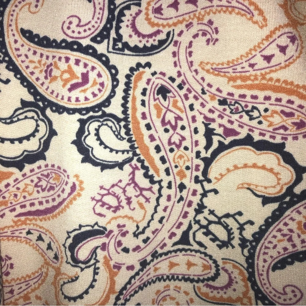 Cuddl Duds Paisley  Blazer Ochre Blue Pink Orange M Soft Pockets - Picture 6 of 9